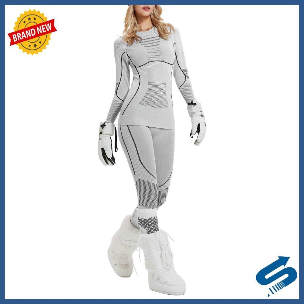 Women's Merino Wool Base Layer Set Thermal Underwear Skiing Cold Weather